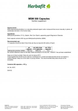 MSM-500 capsules 170 g